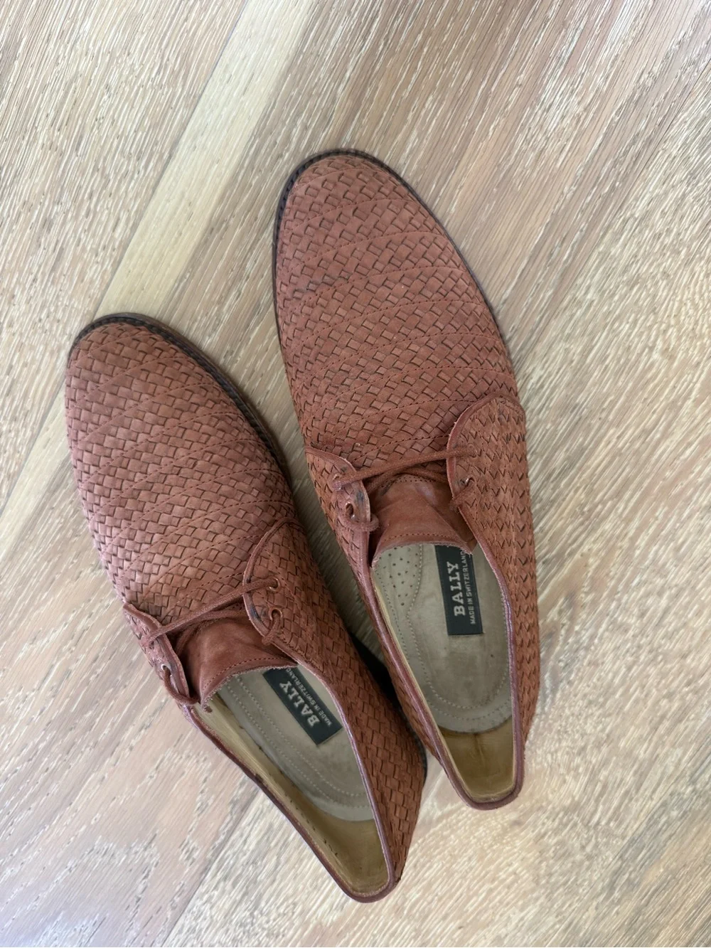 Bally Men's Woven Leather Chukka Boots - Rust